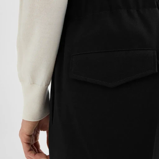 Lightweight Wool Gabardine Tapered Trousers
