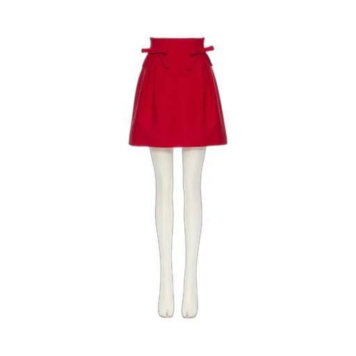 Valentino Garavani Bow Detailed Pleated Mini Skirt