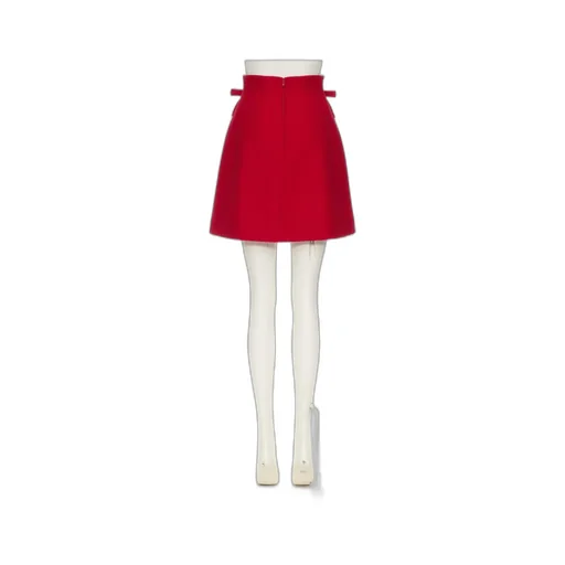 Valentino Garavani Bow Detailed Pleated Mini Skirt