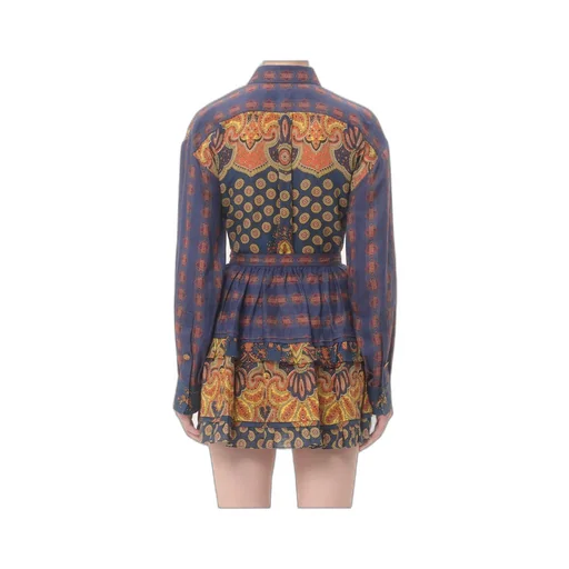 Shirt In Lino Paisley Medaglioni Voyage Imaginaire