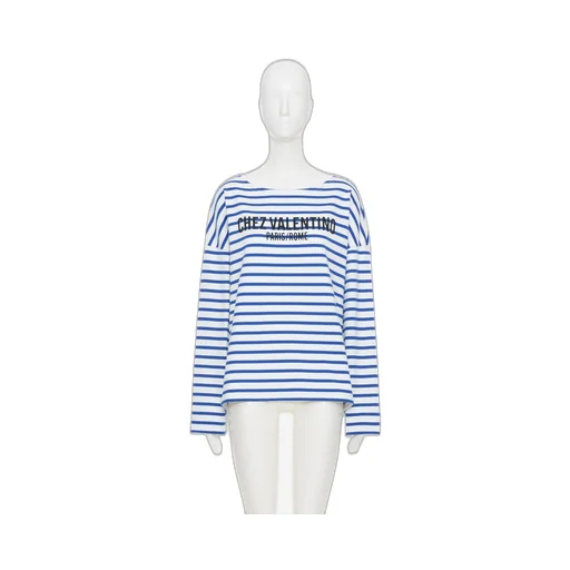 Valentino Striped Crewneck Top