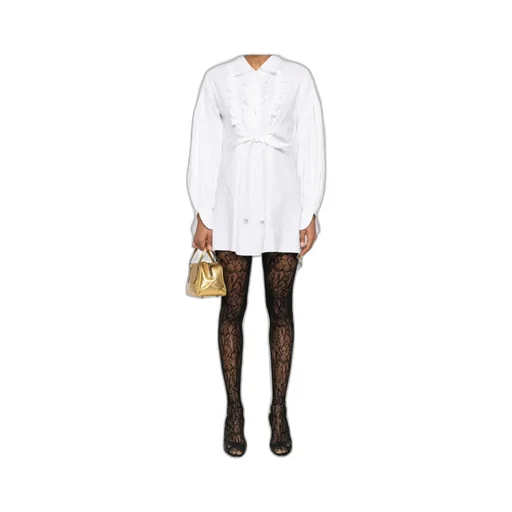 Valentino Ruffled Long-Sleeved Mini Dress