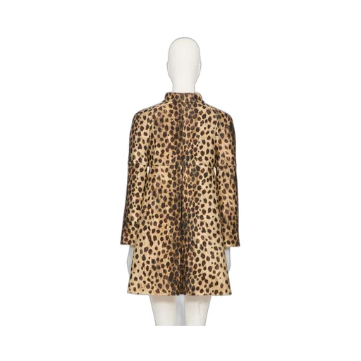 Jaguar Spots Printed Wool Cloth Coat