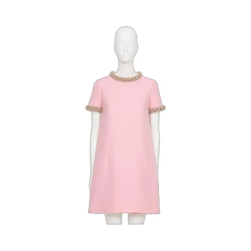Embroidered Crepe Couture Short Dress