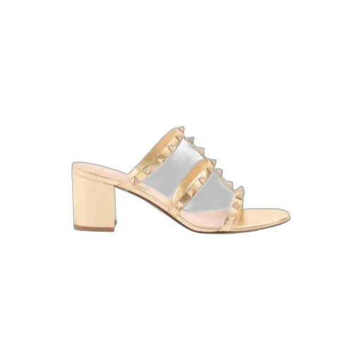 Rockstud Slide Sandal In Laminated Nappa Leather 60Mm
