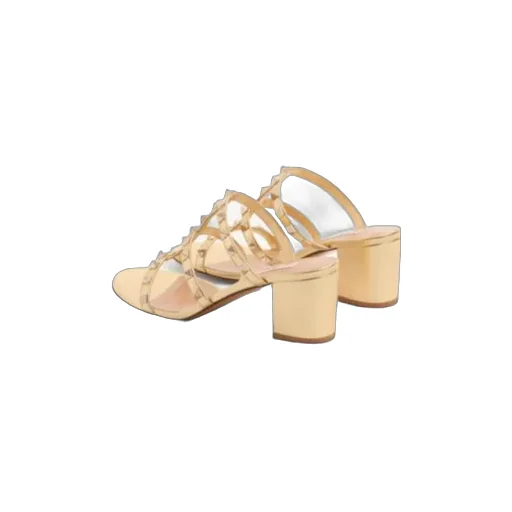 Rockstud Slide Sandal In Laminated Nappa Leather 60Mm