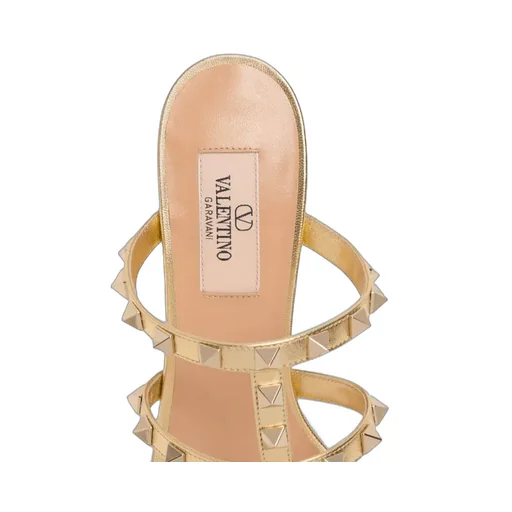 Rockstud Slide Sandal In Laminated Nappa Leather 60Mm