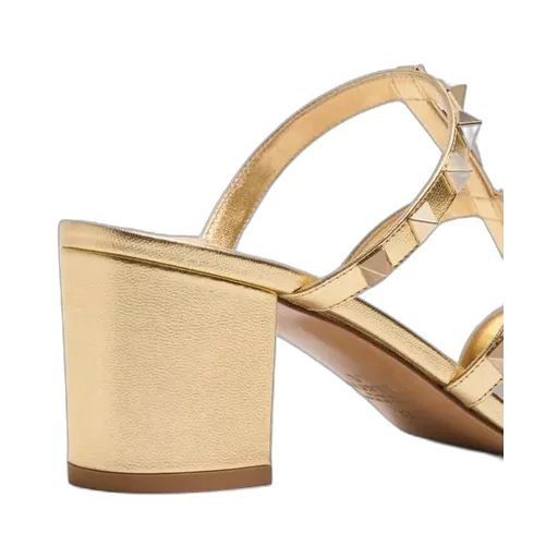 Rockstud Slide Sandal In Laminated Nappa Leather 60Mm