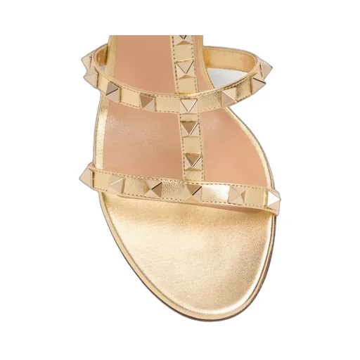 Rockstud Slide Sandal In Laminated Nappa Leather 60Mm