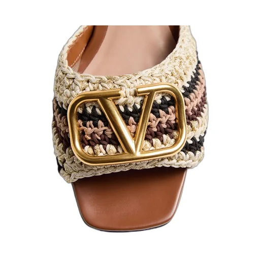 Vlogo Signature Slide Sandal With Crochet Embroidery 60Mm