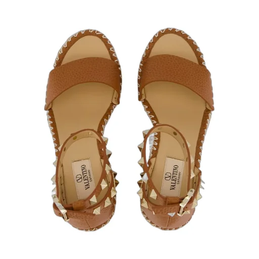 Valentino Garavani Rockstud Open Toe Wedged Sandals