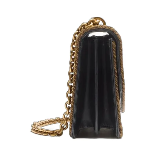 Valentino Vain Embroidered Foldover Top Shoulder Bag