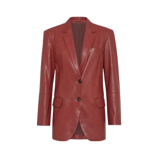 Brunello Cucinelli Single-Breasted Leather Jacket