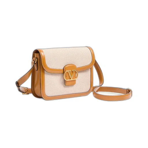 Valentino Logo Plaque Foldover Top Shoulder Bag