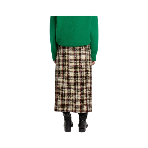 Tartan-Pattern Midi Skirt