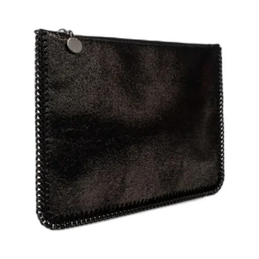 Stella Mccartney Logo Plaque Zipped Clutch Bag