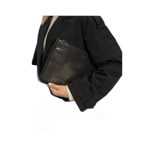 Stella Mccartney Logo Plaque Zipped Clutch Bag