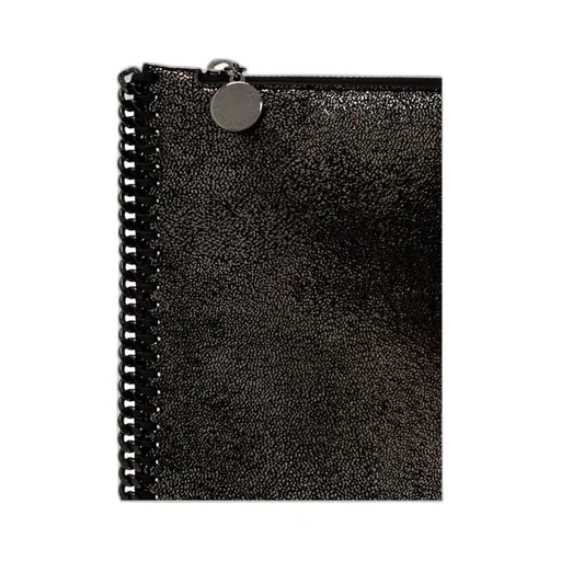 Stella Mccartney Logo Plaque Zipped Clutch Bag