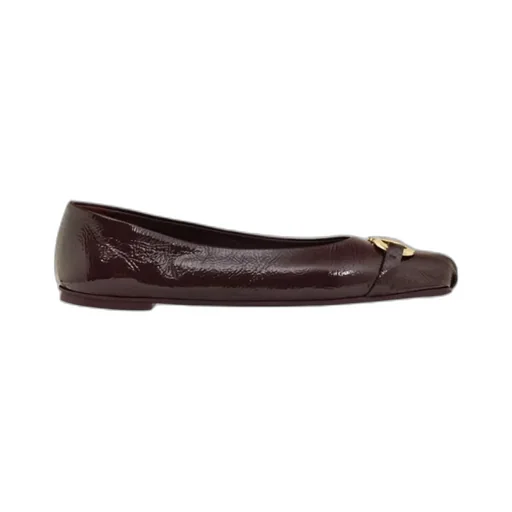 Ferragamo Gancini Embellished Ballet Flat Shoes