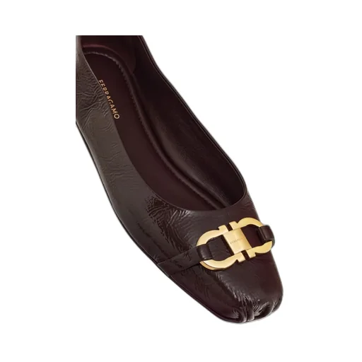 Ferragamo Gancini Embellished Ballet Flat Shoes