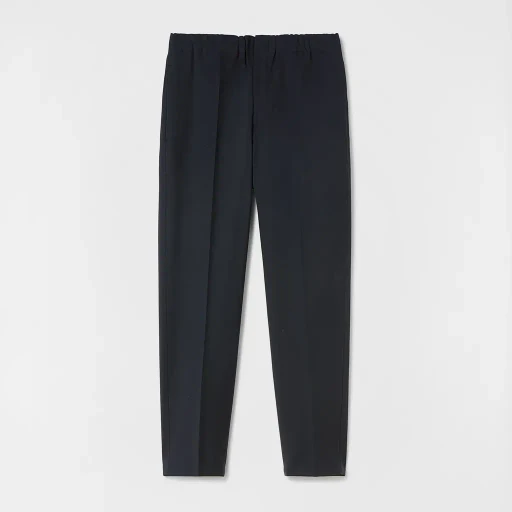 Lightweight Wool Gabardine Tapered Trousers