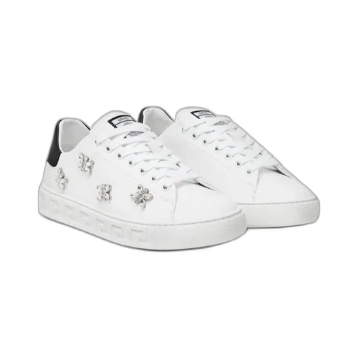 Versace Greca Embellished Lace-Up Sneakers