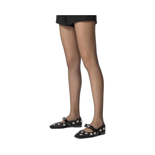 Versace Mesh Gianni Ribbon Ballerinas
