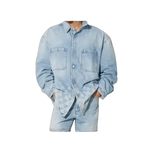 Laser Cross Denim Overshirt