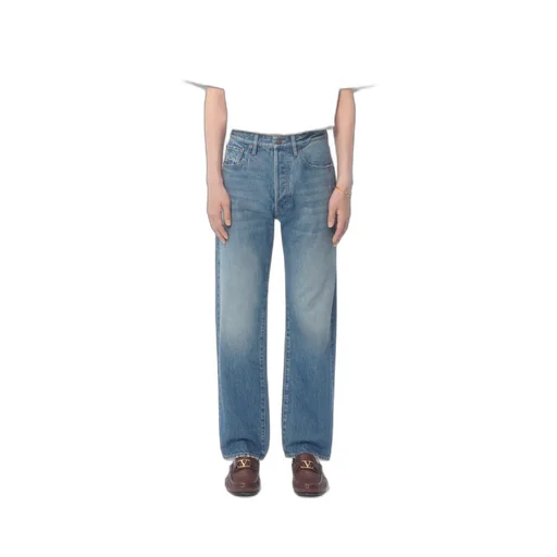 Valentino Logo Patch Straight Leg Jeans