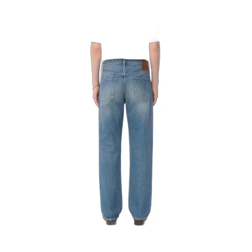 Valentino Logo Patch Straight Leg Jeans