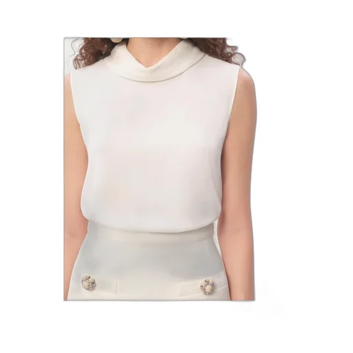 Valentino Curved Hem Sleeveless Blouse