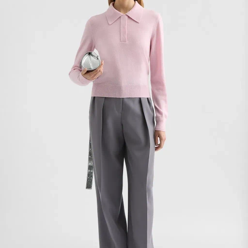 Lightweight Wool Polo Sweater