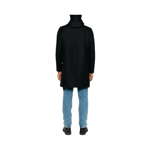 Logo-Plaque Fine-Ribbed Parka Coat