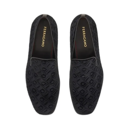 Ferragamo Logo Jacquard Round Toe Loafers