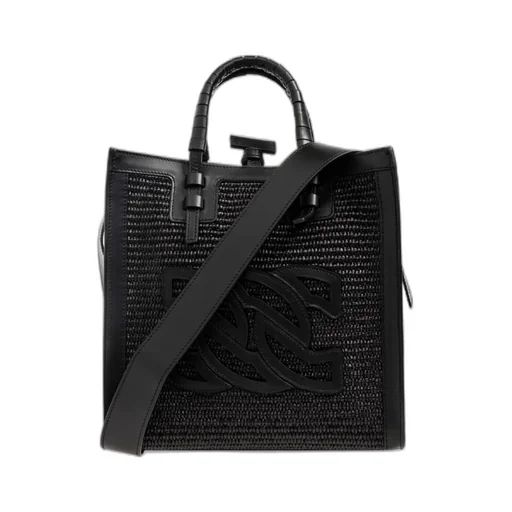 Casadei Baurivage Woven Top Handle Bag
