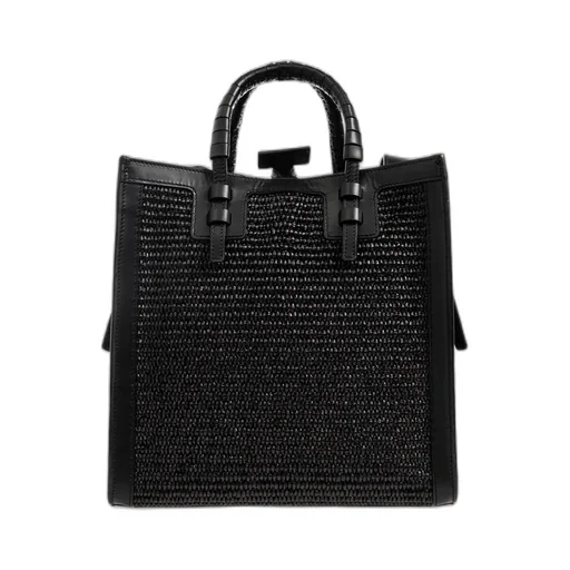 Casadei Baurivage Woven Top Handle Bag