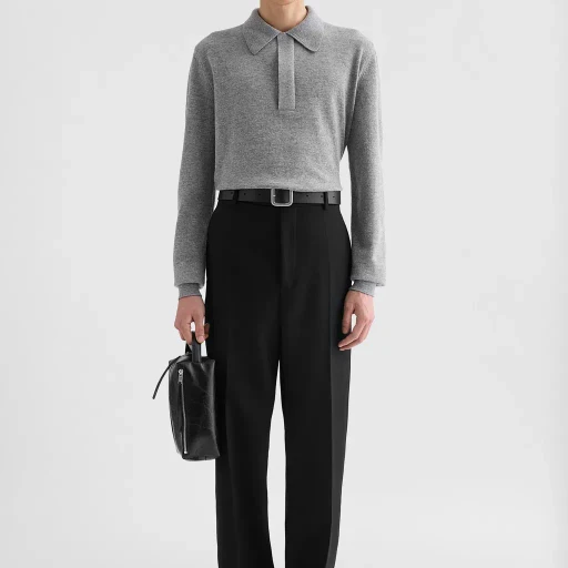 Lightweight Wool Polo Sweater