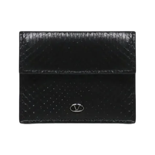 Valentino Logo Plaque Foldover Top Card Holder