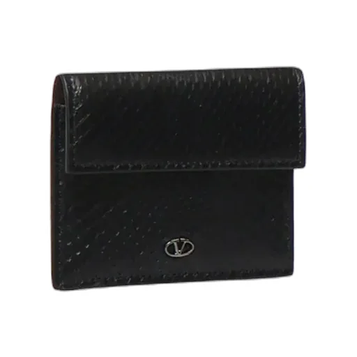 Valentino Logo Plaque Foldover Top Card Holder