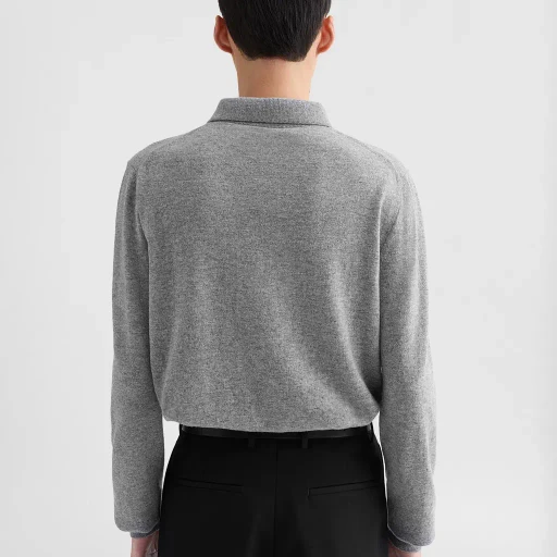 Lightweight Wool Polo Sweater