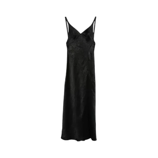 Alexander Mcqueen Crinkled-Finish V-Neck Maxi Dress