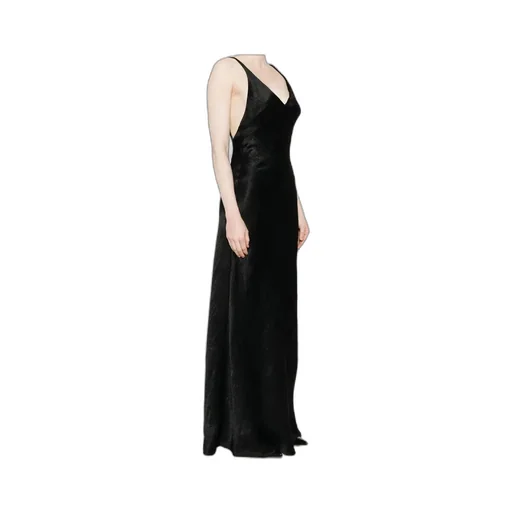Alexander Mcqueen Crinkled-Finish V-Neck Maxi Dress