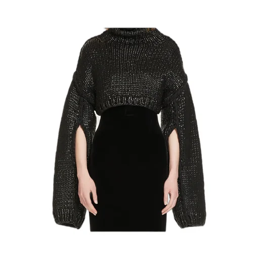 Sportmax High Neck Cut-Out Detailed Jumper