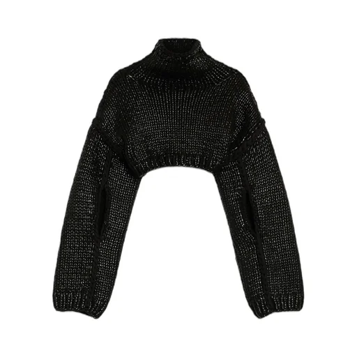 Sportmax High Neck Cut-Out Detailed Jumper
