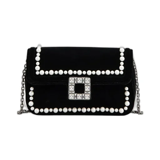 Roger Vivier Jeu De Fille Embellished Velvet Clutch Bag
