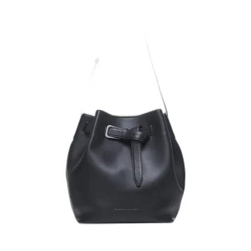 Brunello Cucinelli Logo Printed Buckle Detailed Shoulder Bag