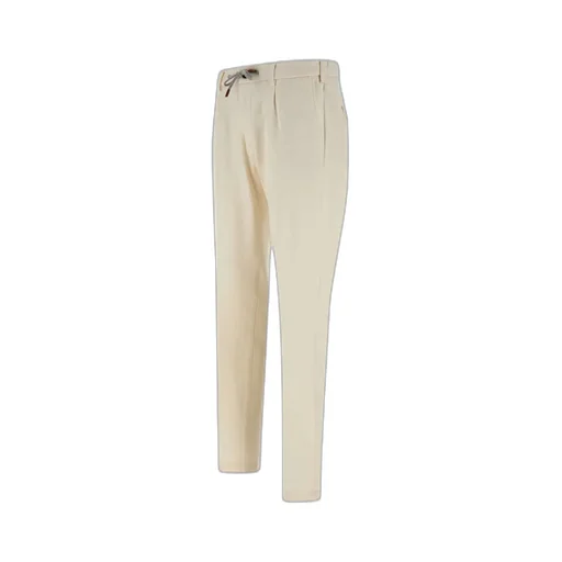 Drawstring-Waist Tapered Trousers
