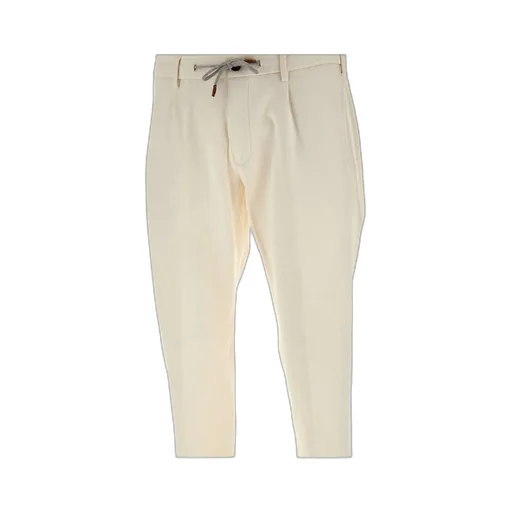 Drawstring-Waist Tapered Trousers