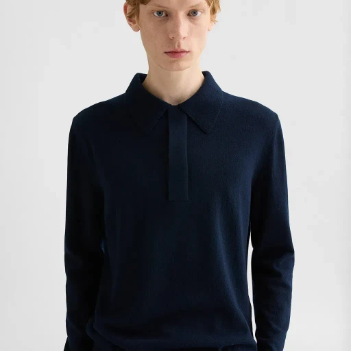 Lightweight Wool Polo Sweater