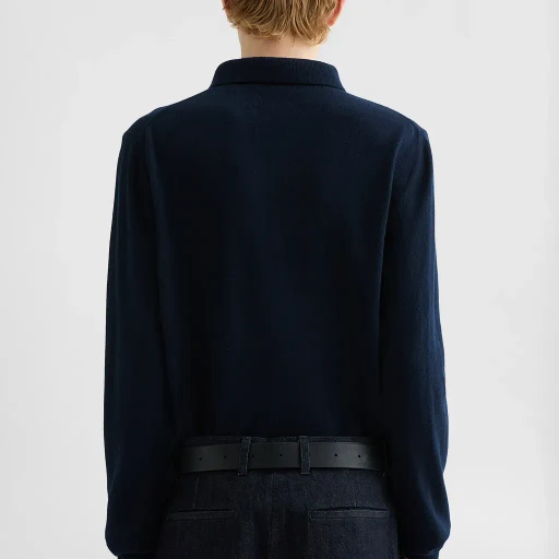 Lightweight Wool Polo Sweater